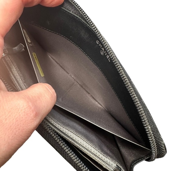 Authentic CHANEL Precious Symbols Black Patent Quilted Leather Zippy Wallet - Picture 11 of 16